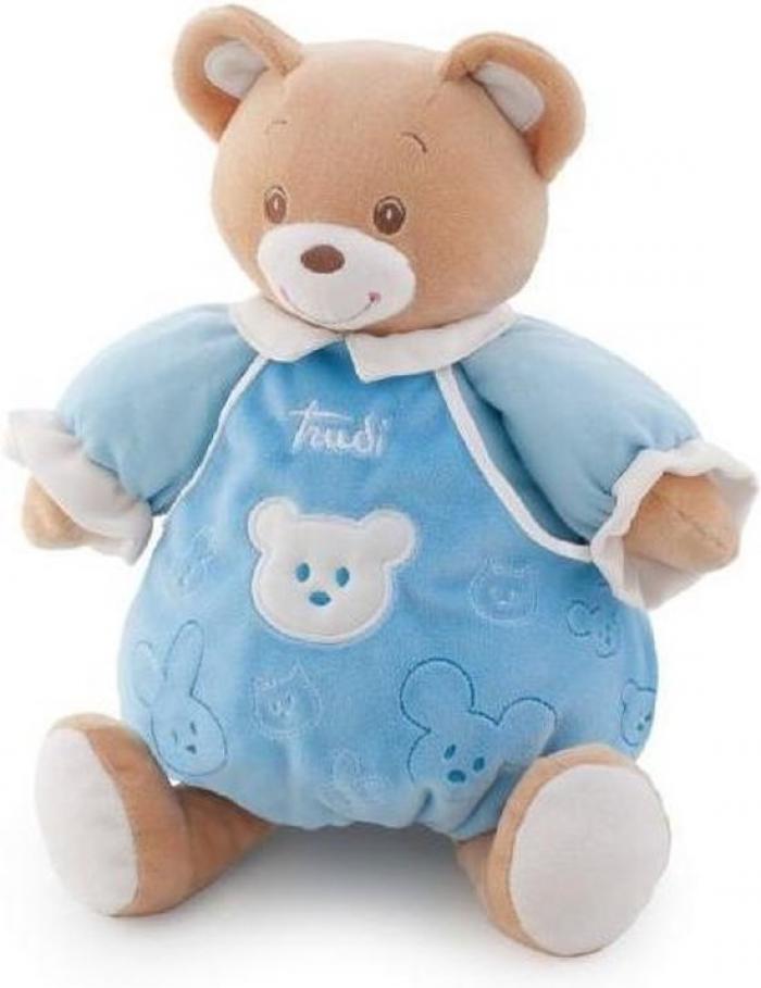 Knuffelbeer blauw in geschenkverpakking Trudi